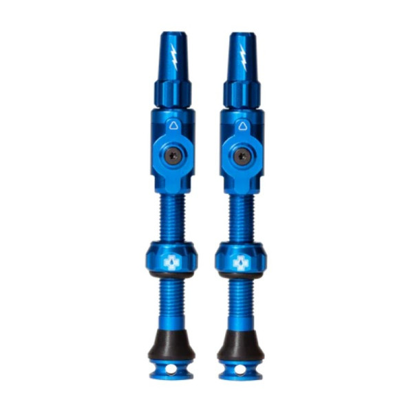 photo-Valves - Tubeless - Big Bore Lite - Bleu - Large - Pour gonflage maximal - Vélo - VTT - Muc-Off