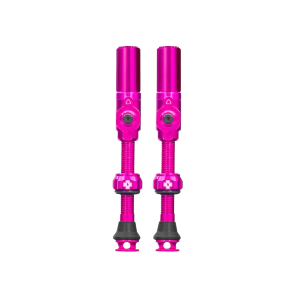 photo-Valves - Tubeless - Big Bore Hybrid - Rose - Large - Pour gonflage maximal - Vélo - VTT - Muc-Off
