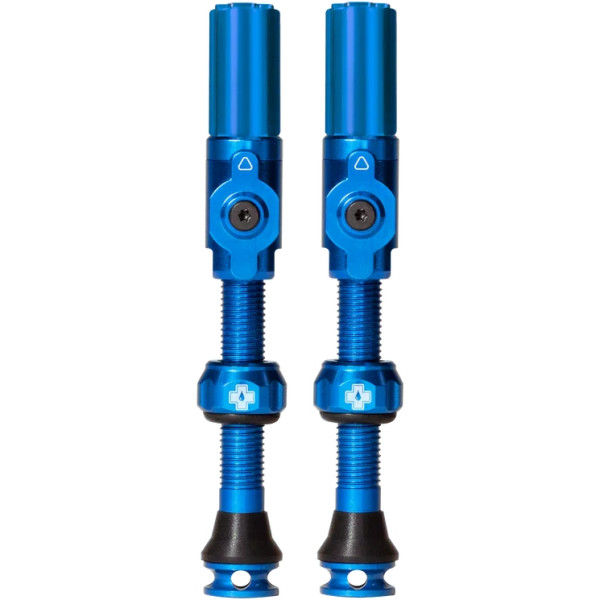photo-Valves - Tubeless - Big Bore Hybrid - Bleu - Large - Pour gonflage maximal - Vélo - VTT - Muc-Off