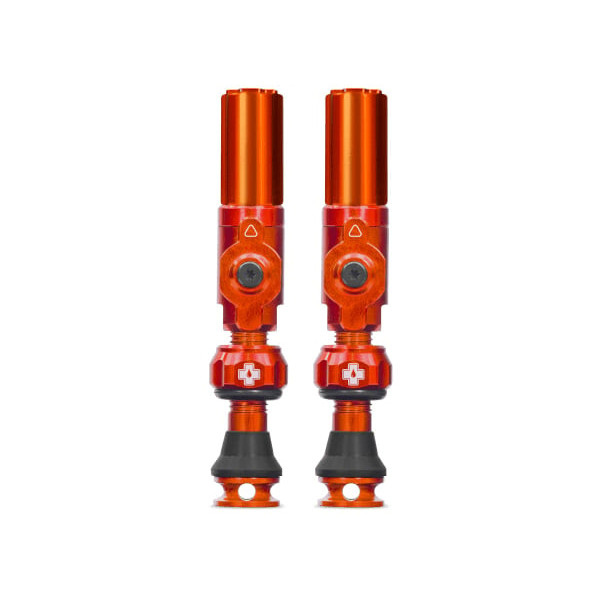 photo-Valves - Tubeless - Big Bore Hybrid - Orange - Large - Pour gonflage maximal - Vélo - VTT - Muc-Off