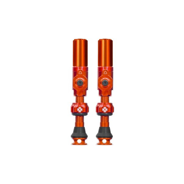 photo-Valves - Tubeless - Big Bore Hybrid - Orange - Small - Pour gonflage maximal - Vélo - VTT - Muc-Off