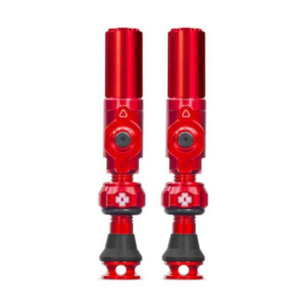 photo-Valves - Tubeless - Big Bore Hybrid - Rouge - Small - Pour gonflage maximal - Vélo - VTT - Muc-Off