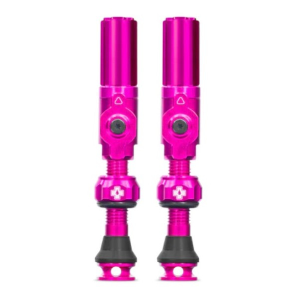 photo-Valves - Tubeless - Big Bore Hybrid - Rose - Médium - Pour gonflage maximal - Vélo - VTT - Muc-Off