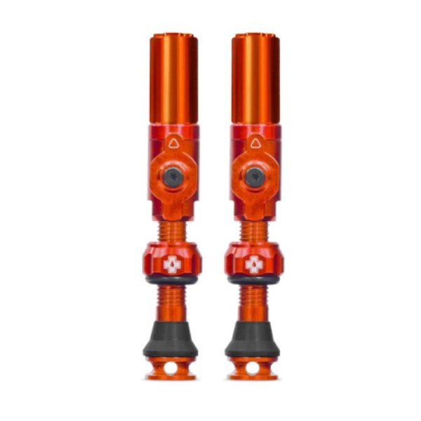 photo-Valves - Tubeless - Big Bore Hybrid - Orange - Médium - Pour gonflage maximal - Vélo - VTT - Muc-Off