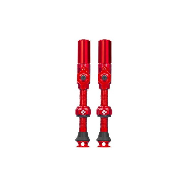 photo-Valves - Tubeless - Big Bore Hybrid - Rouge - Médium - Pour gonflage maximal - Vélo - VTT - Muc-Off