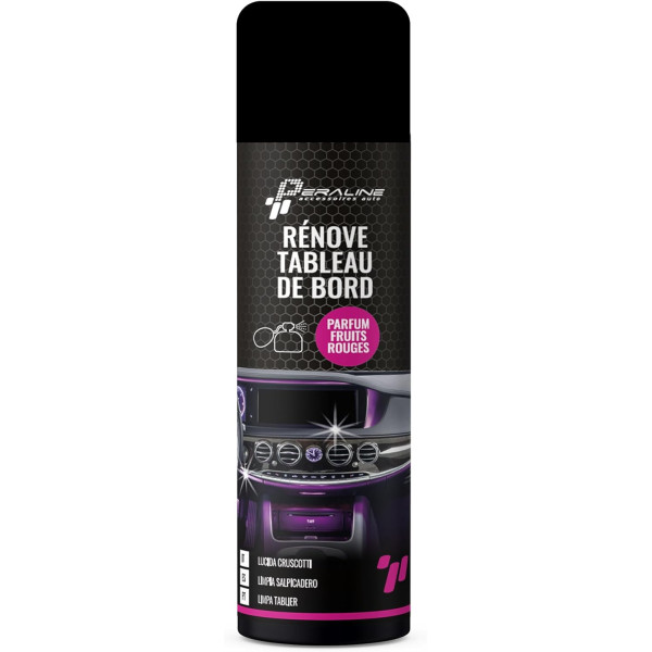 photo-Rénovateur pour tableau de bord - Parfum fruits rouges - Intérieur - Voiture - Spray 300ml - Peraline