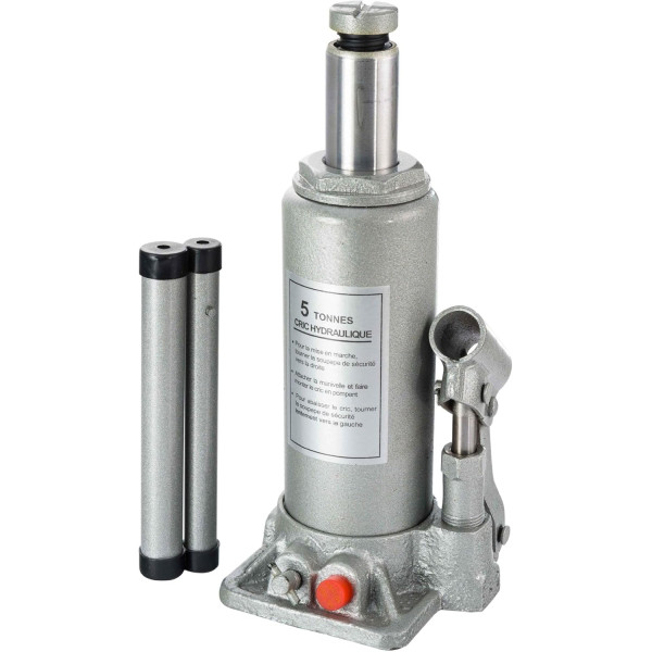 photo-Cric bouteille hydraulique - Jusqu'à 5 tonnes - Acier - Levage facile d'une voiture