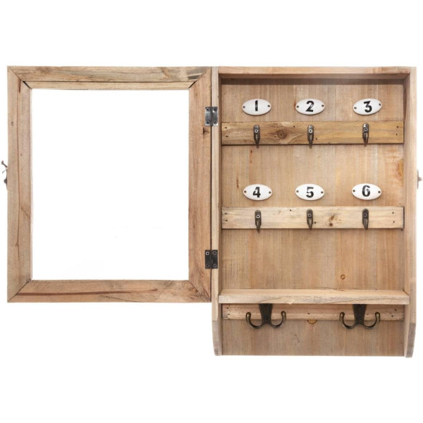 Boîte à clés - Bois - Effet vintage - 26x38cm - A suspendre - Décoration - Atmosphera
