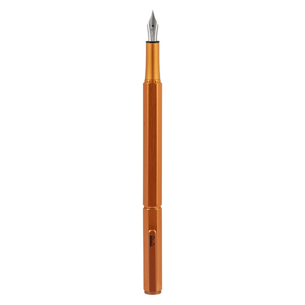 Stylo à plume - Alu - Orange - Plume iridium extra-fine - Rechargeable - Rhodia scRipt