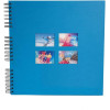 photo-Album photos - 360 photos - Bleu - 32x32cm - 60 pages noires - Couverture effet textile