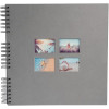 photo-Album photos - 360 photos - Gris - 32x32cm - 60 pages noires - Couverture effet textile