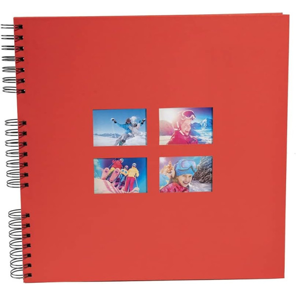 photo-Album photos - 360 photos - Rouge - 32x32cm - 60 pages noires - Couverture effet textile