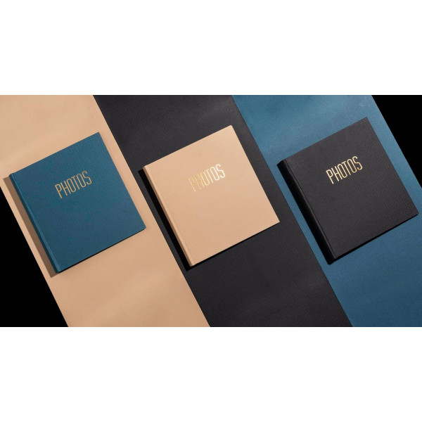 Album photos - 300 photos - Noir - 29x32cm - 60 pages noires - Couverture effet textile