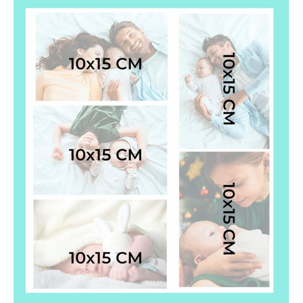 Album photos - 300 photos - Noir - 29x32cm - 60 pages noires - Couverture effet textile