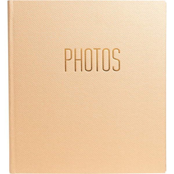 photo-Album photos - 300 photos - Beige - 29x32cm - 60 pages noires - Couverture effet textile
