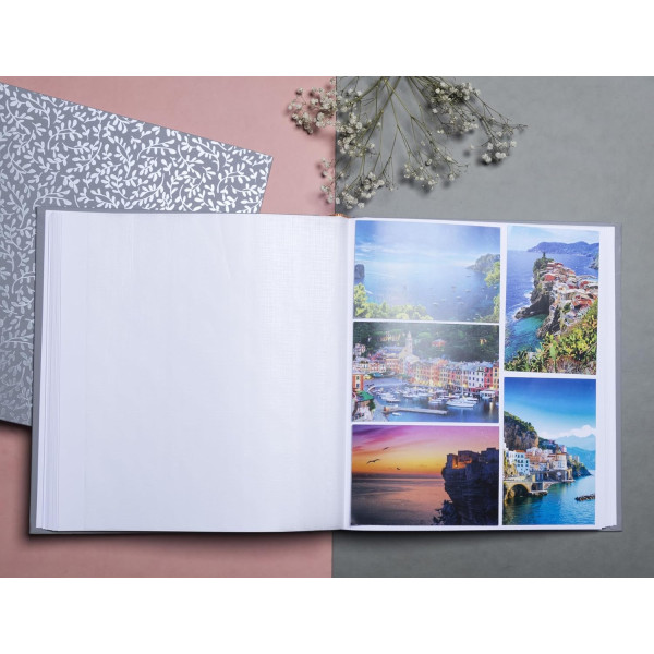 Album photos - 300 photos - Bleu gris - 29x32cm - 60 pages - Couverture enduite irisée