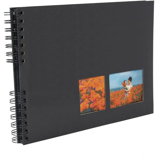 Album photos - 150 photos - Noir - 32x22cm - 50 pages noires - Couverture effet textile