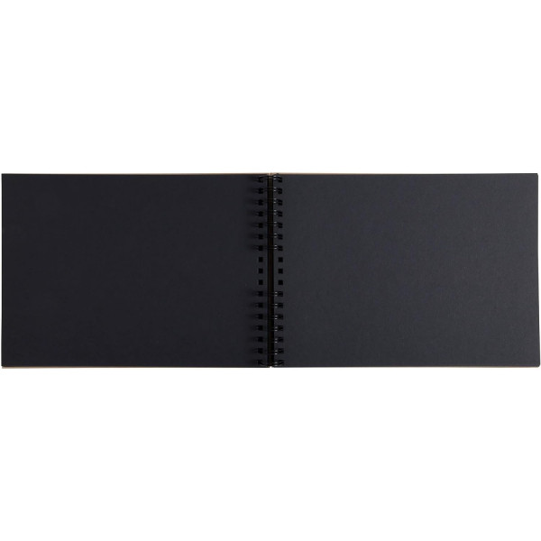 Album scrapbooking - A personnaliser - 32x22cm - Kraft - 70 pages noires - Stickers inclus