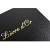 Livre d'or - 21x19cm - Couverture simili cuir - Noir - Tranche or - 140 pages blanches