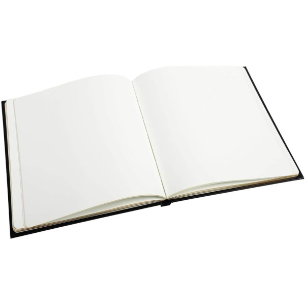 Livre d'or - 21x19cm - Couverture simili cuir - Noir - Tranche or - 140 pages blanches