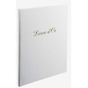 Livre d'or - 27x22cm - Couverture simili cuir - Blanc - Tranche or - 100 pages blanches