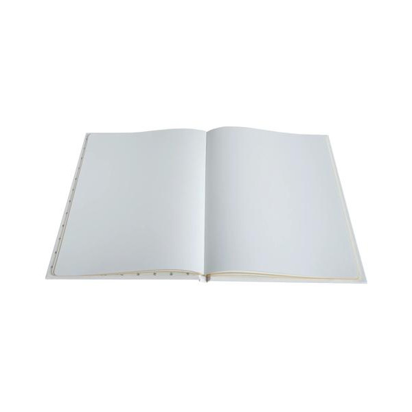 Livre d'or - 27x22cm - Couverture simili cuir - Blanc - Tranche or - 100 pages blanches