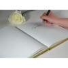Livre d'or - 27x22cm - Couverture simili cuir - Blanc - Tranche or - 100 pages blanches