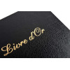 Livre d'or - 27x22cm - Couverture simili cuir - Noir - Tranche or - 100 pages blanches