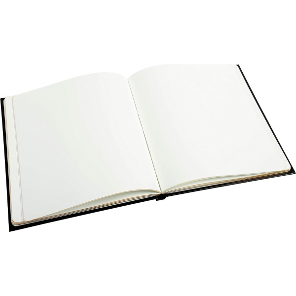 Livre d'or - 27x22cm - Couverture simili cuir - Noir - Tranche or - 100 pages blanches