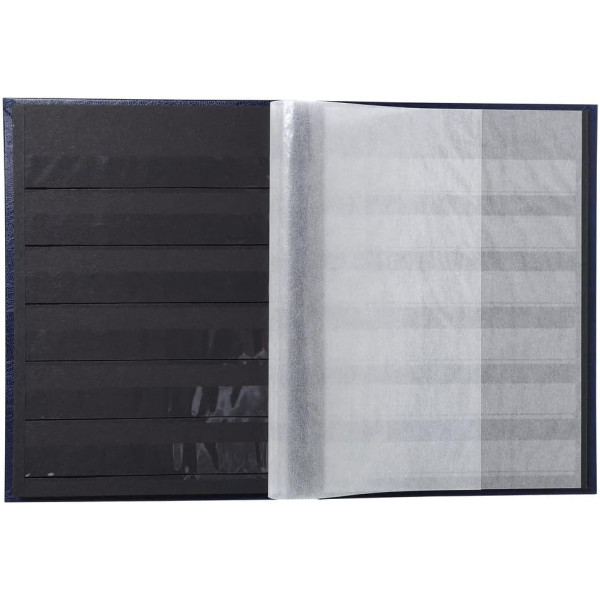 Album de timbres - Philatélie - 22,5x16,5 - Simili cuir - Noir - 32 pages - Collection timbres