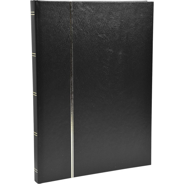 Album de timbres - Philatélie - 30,5x22,5 - Simili cuir - Noir - 64 pages - Collection timbres