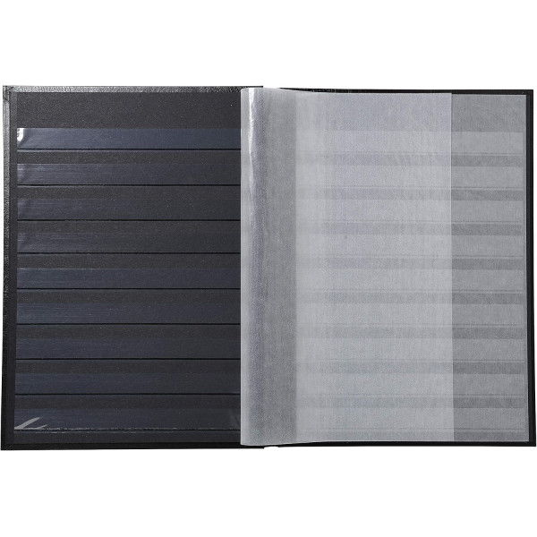 Album de timbres - Philatélie - 30,5x22,5 - Simili cuir - Noir - 32 pages - Collection timbres