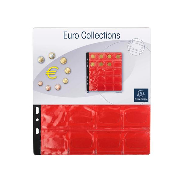 photo-3 recharges pour album de pièces - 20 cases diamètre 40mm - 24,5x25cm - Perforées