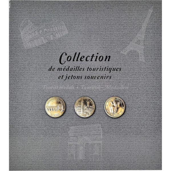 photo-Album de collection médailles touristiques - 50 pièces diamètre 34mm - 25,5x28cm