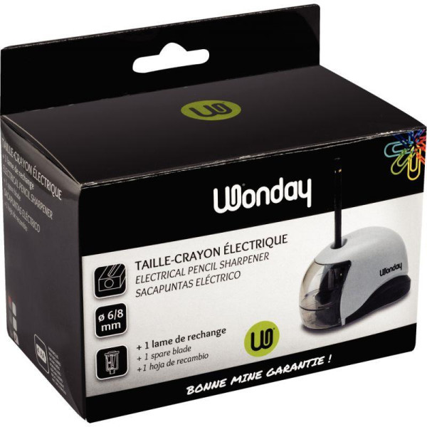 Taille-crayon - Electrique - 1 trou pour crayon diamètre 6/8mm - Petit modèle - Wonday