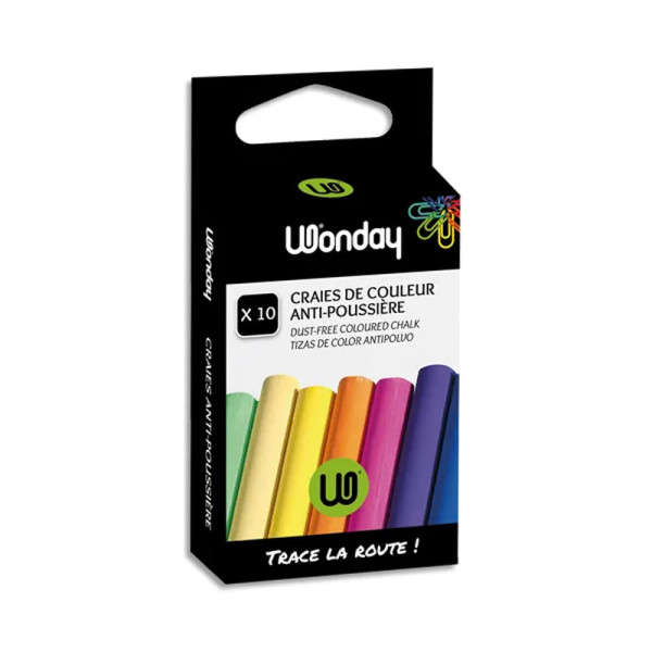 photo-Craies de couleur - Anti-poussière - Facile à effaceur - Pour ardoise et tableau noir - 10 teintes