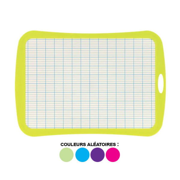 photo-Ardoise - Blanche - 2 faces - 28x19cm - Effaçable - Couleurs aléatoires - Scolaire - Wonday