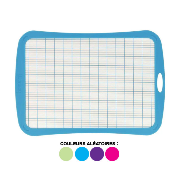 Ardoise - Blanche - 2 faces - 28x19cm - Effaçable - Couleurs aléatoires - Scolaire - Wonday