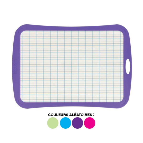 Ardoise - Blanche - 2 faces - 28x19cm - Effaçable - Couleurs aléatoires - Scolaire - Wonday