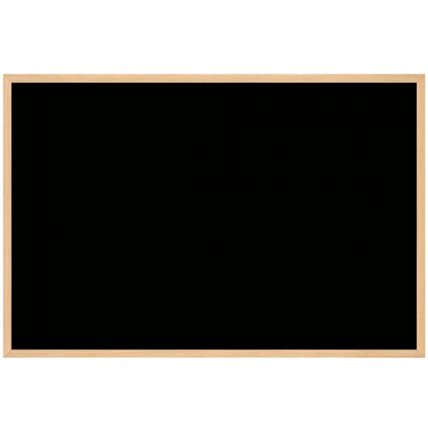 photo-Ardoise - Noire - 2 faces unies - 60x40cm - Cadre bois naturel - Effaçable - A suspendre