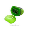 photo-Taille-crayon - 2 trous - Avec réservoir en plastique - Ergonomique - Coloris aléatoire