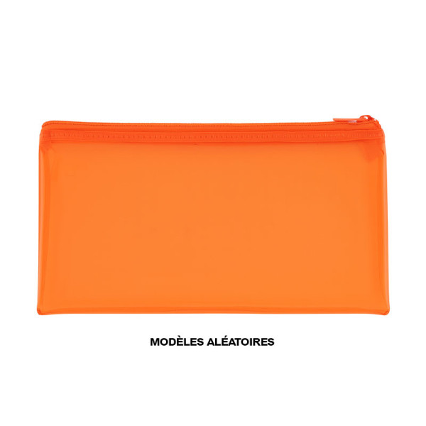 Trousse - Plastique - Semi-transparente - Couleurs fluo - 11x22cm - Wonday