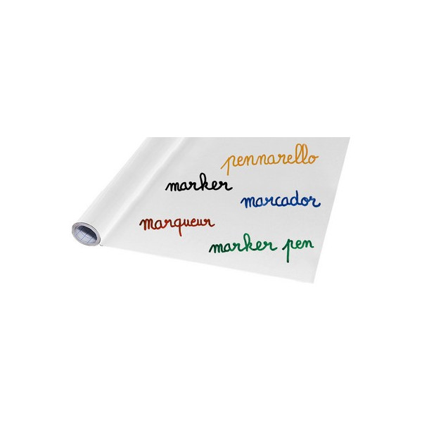 Tableau blanc - Adhésif - Effaçable - Rouleau de 60 x 200cm - Bureau - Scolaire - Wonday