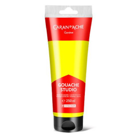 photo-Gouache Studio - Jaune citron fluo - Ultra couvrante - Mate - Tube 250 ml - Caran d'Ache