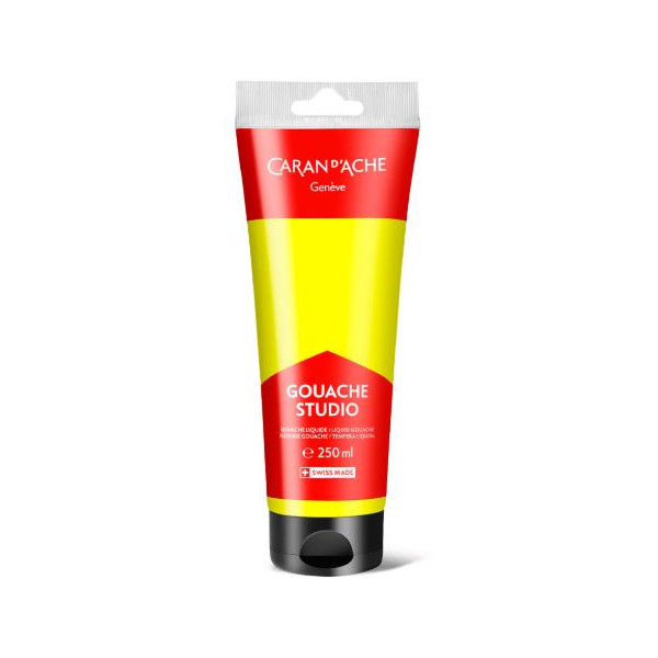 photo-Gouache Studio - Jaune citron fluo - Ultra couvrante - Mate - Tube 250 ml - Caran d'Ache