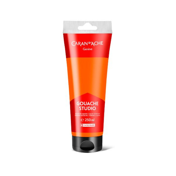 photo-Gouache Studio - Orange - Ultra couvrante - Mate - Tube 250 ml - Caran d'Ache