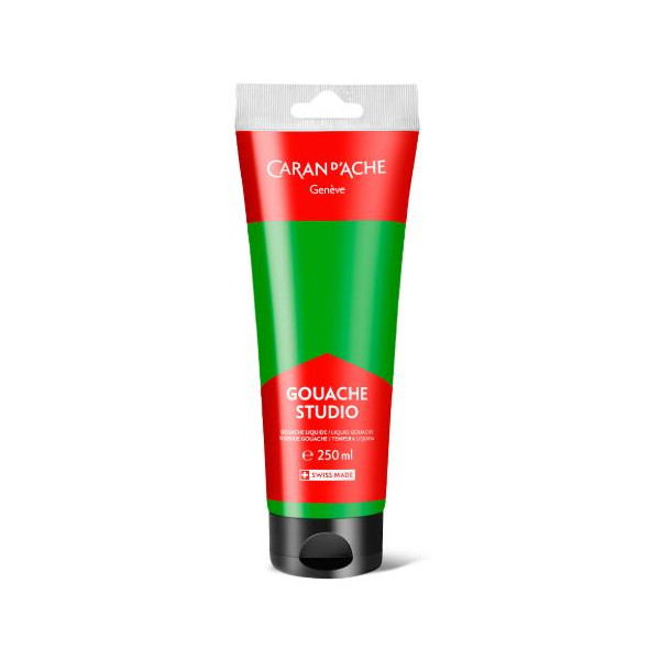 photo-Gouache Studio - Vert brillant - Ultra couvrante - Mate - Tube 250 ml - Caran d'Ache