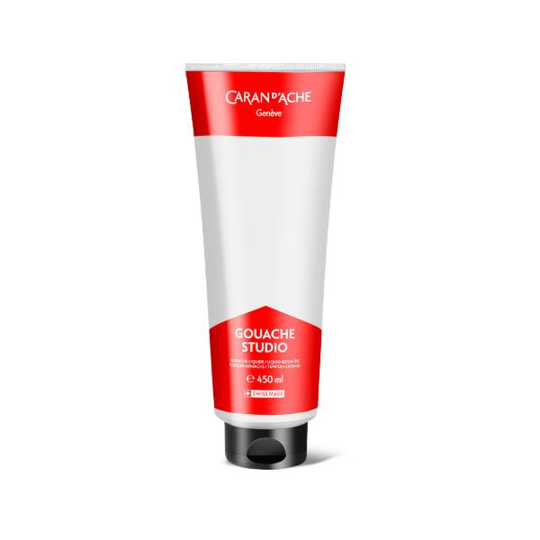 photo-Gouache Studio - Blanc - Ultra couvrante - Mate - Tube 450 ml - Caran d'Ache