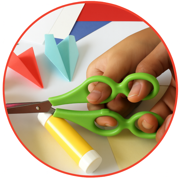Ciseaux d'apprentissage - Bouts ronds - 13cm - Pour droitier - Lames acier - Scolaire