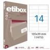 photo-1400 étiquettes - Blanches - 105x39mm - Etibox - Apli - 119755 - Copieur, laser, jet d'encre